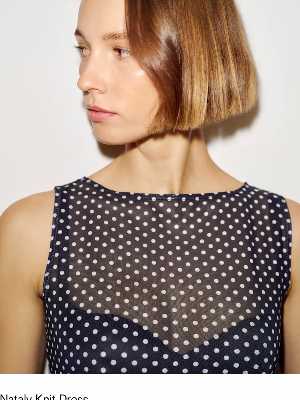 Reformation Navy Polka Dot Mini Dress